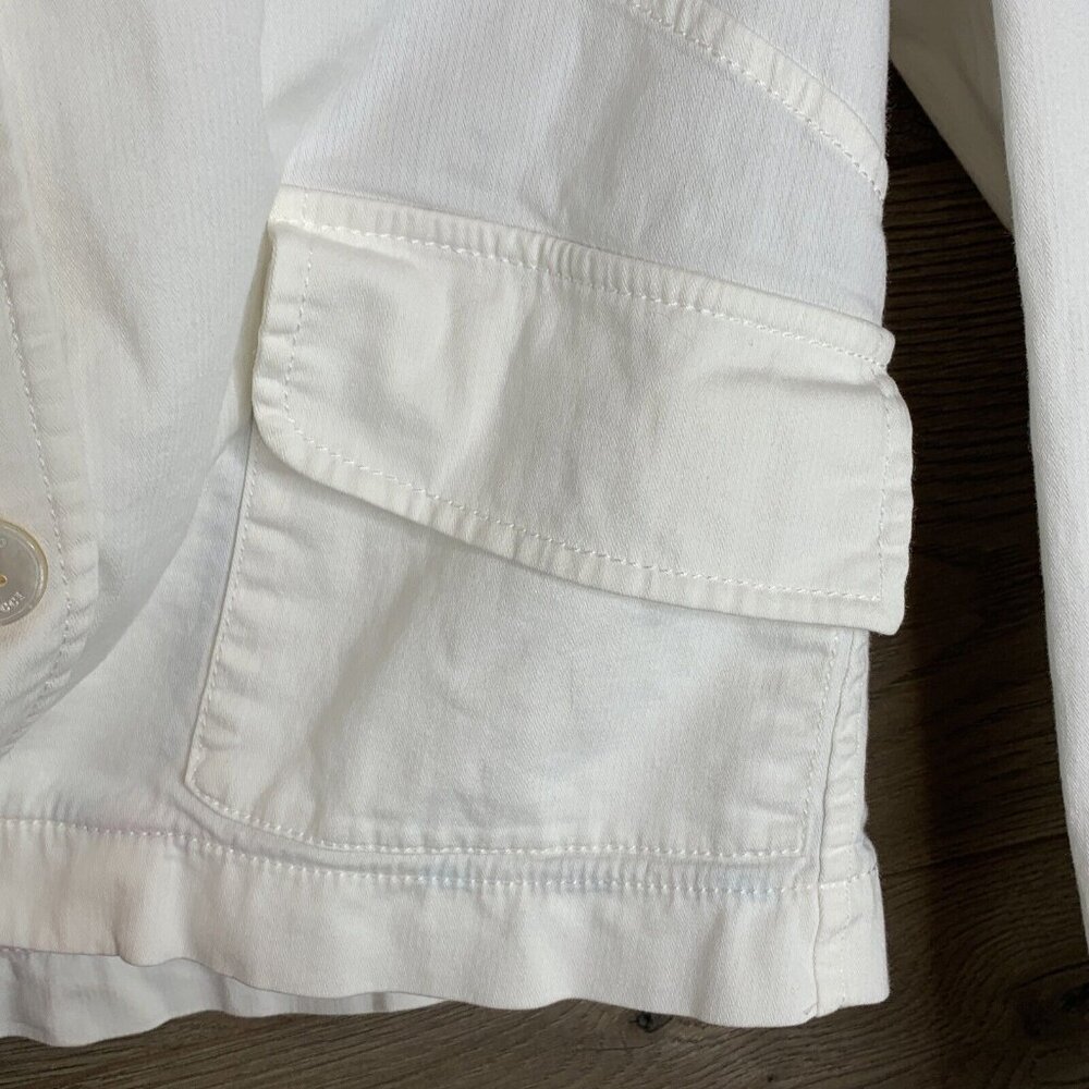 Emilio Pucci Firenze Jacket Womans Size 10 White Denim Stretch Made in Italy - Picture 10 of 15
